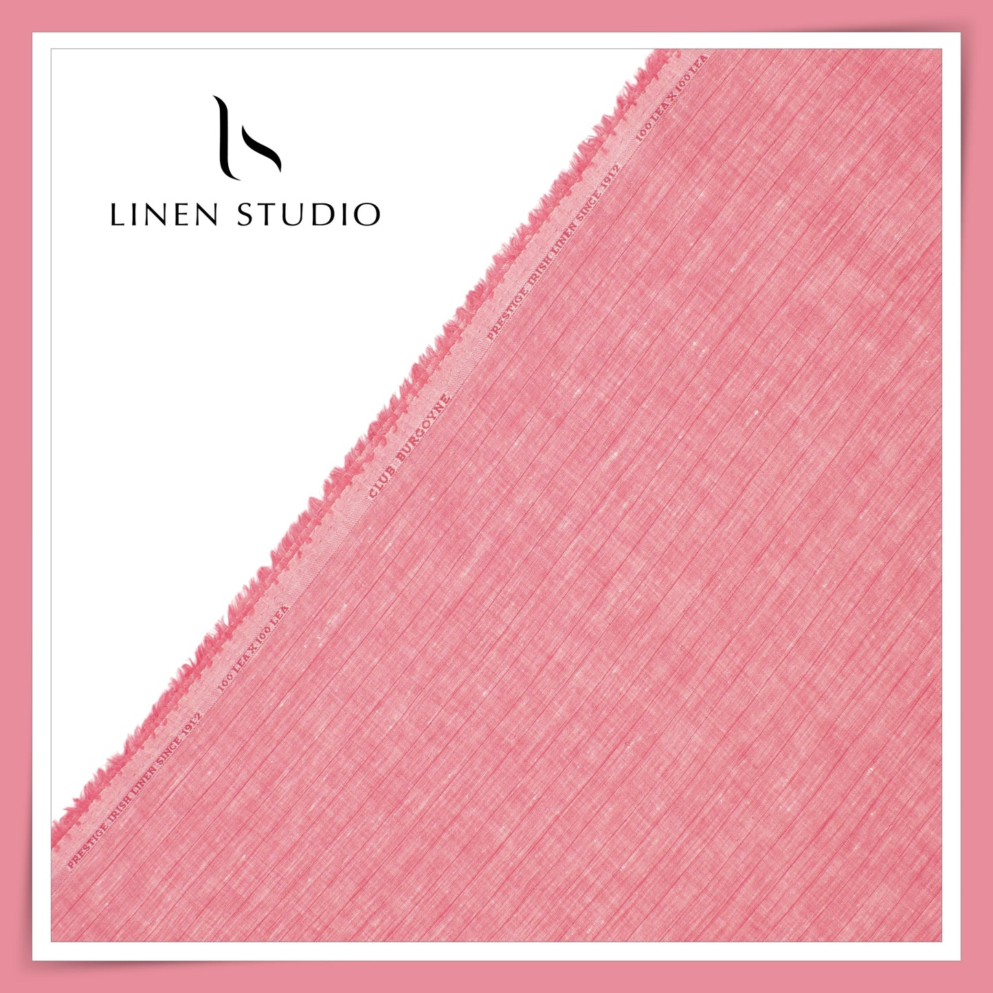 Burgoyne Exclusive 100 Lea Linen Shirting - Blush Stripes (Last few mtrs)