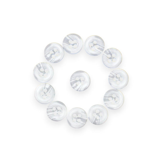 Round Rim 4 Hole White Dual Colour Fancy Shirt Buttons