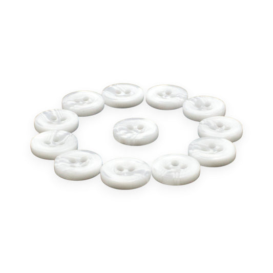 Round Rim 4 Hole White Dual Colour Fancy Shirt Buttons