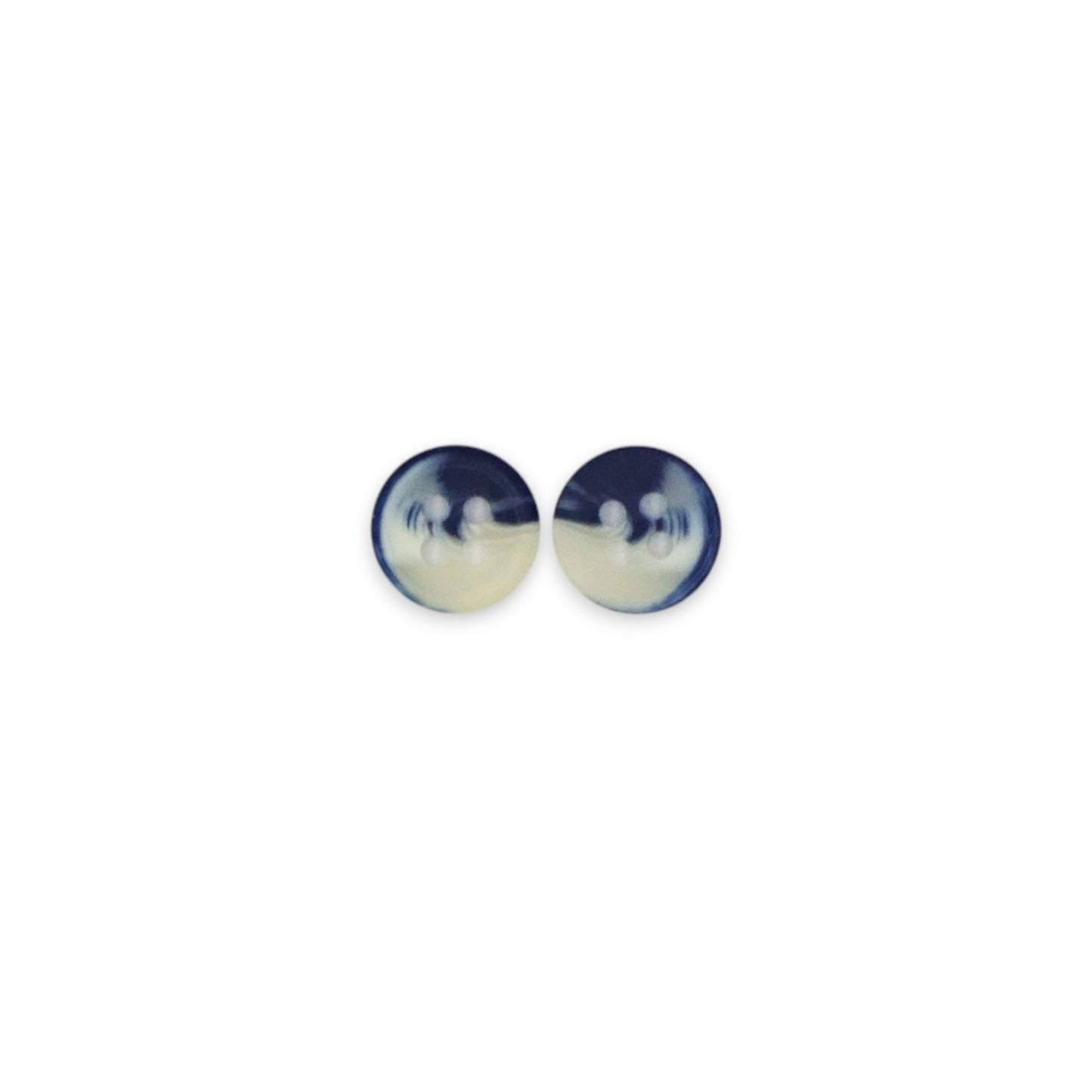 Round Rim 4 Hole Blue / Cream Colour Fancy Shirt Buttons