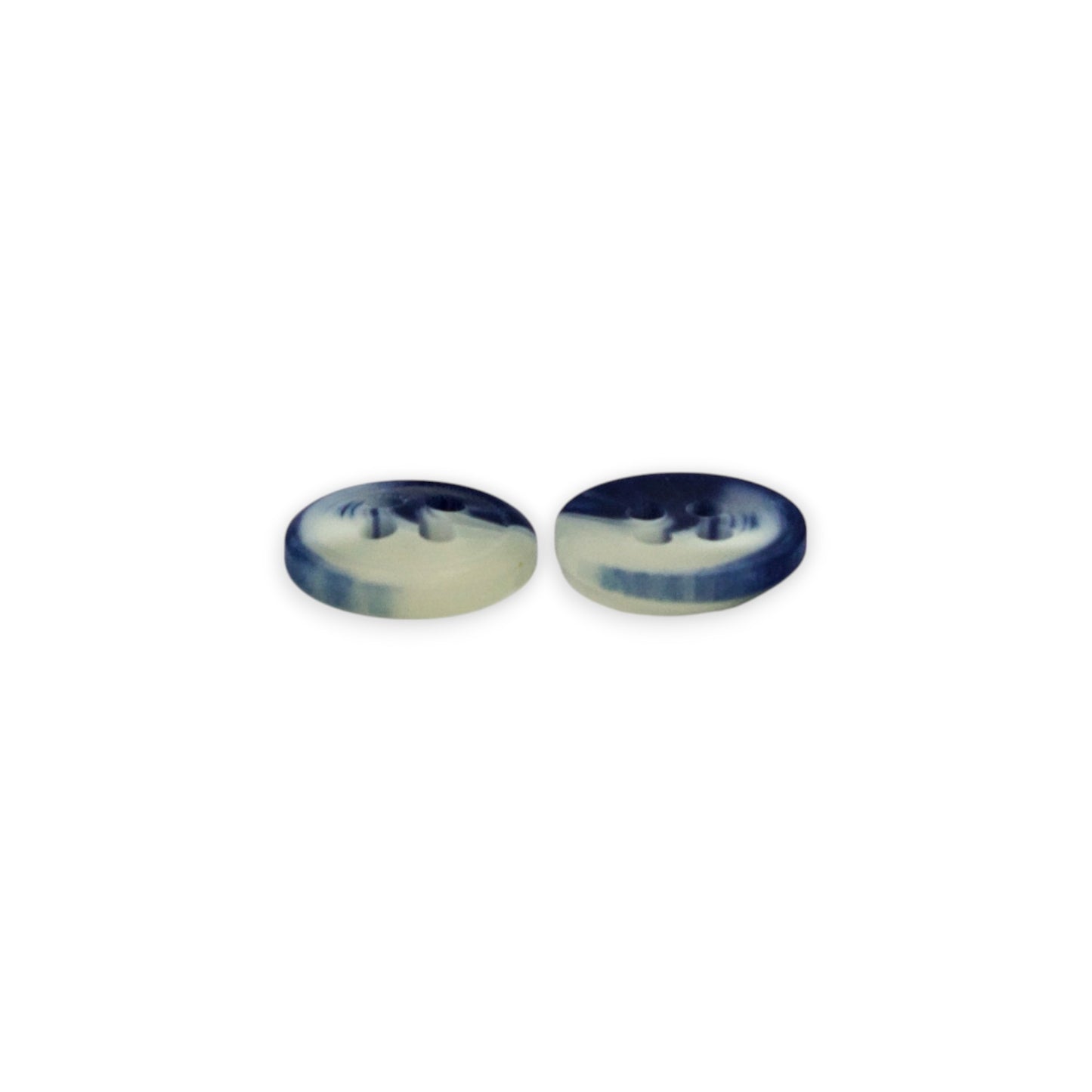 Round Rim 4 Hole Blue / Cream Colour Fancy Shirt Buttons