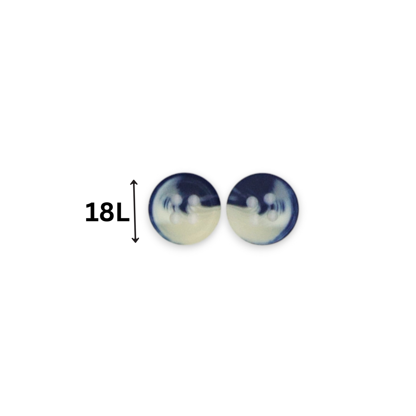 Round Rim 4 Hole Blue / Cream Colour Fancy Shirt Buttons