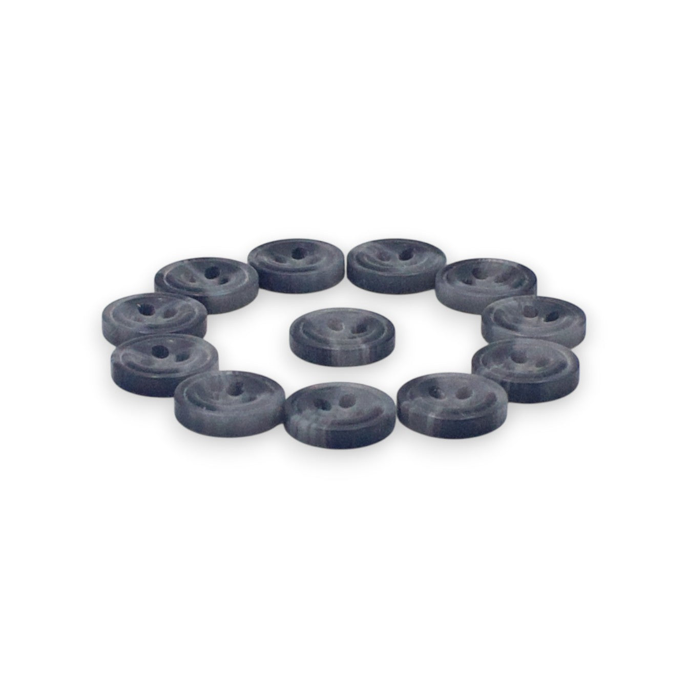 Round Rim 4 Hole Grey Dual Colour Fancy Shirt Buttons