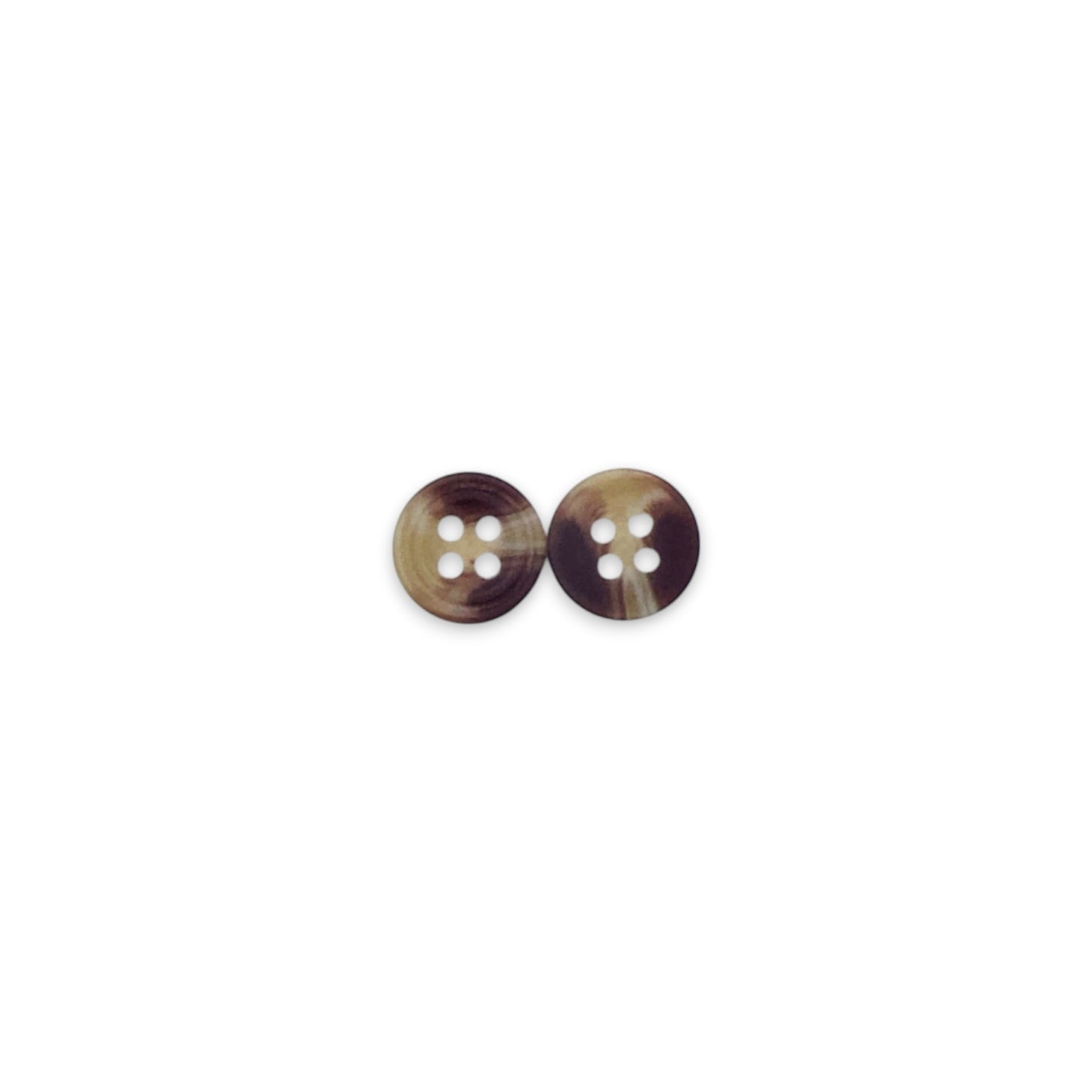 Round Rim 4 Hole Brown Dual Colour Fancy Shirt Buttons