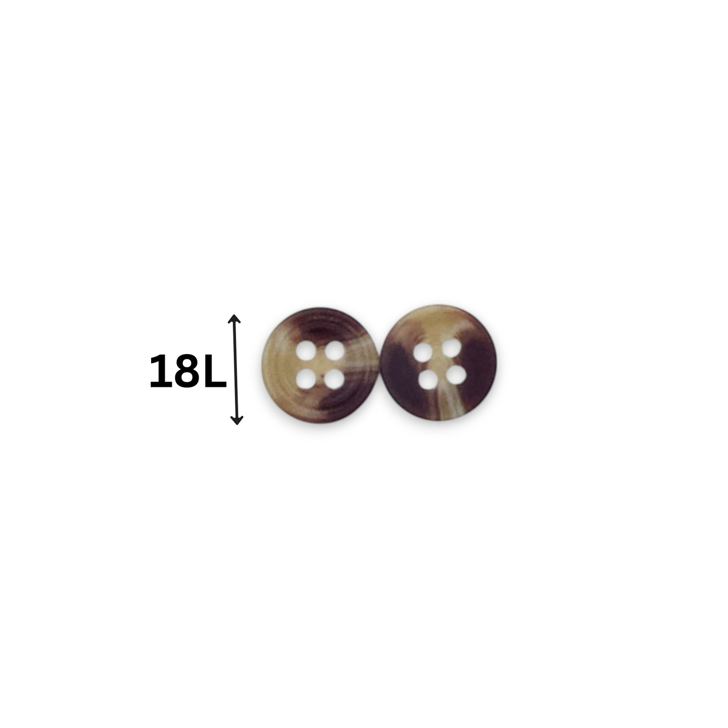 Round Rim 4 Hole Brown Dual Colour Fancy Shirt Buttons
