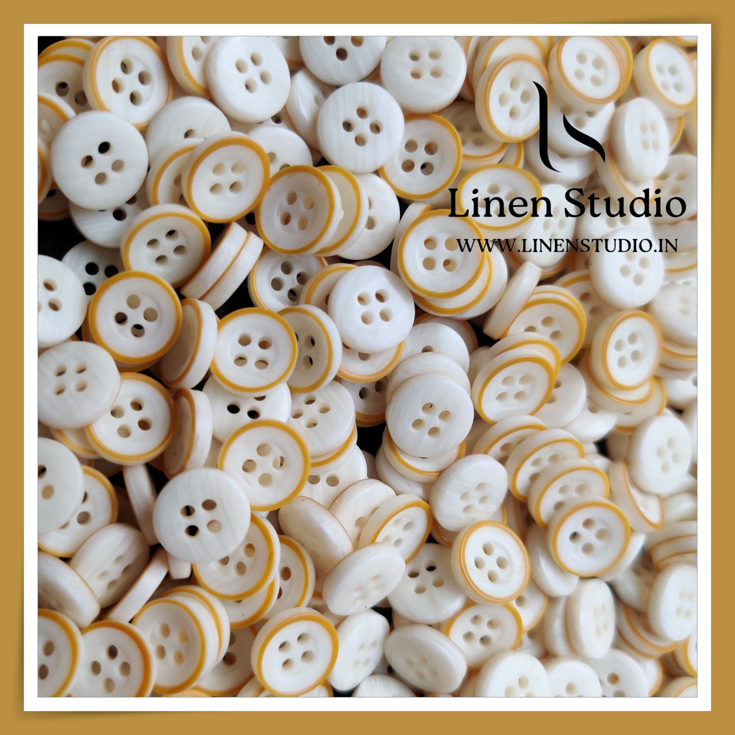 Round Rim 4 Hole Twin Colour Shirt Buttons - 18L - IMG 1