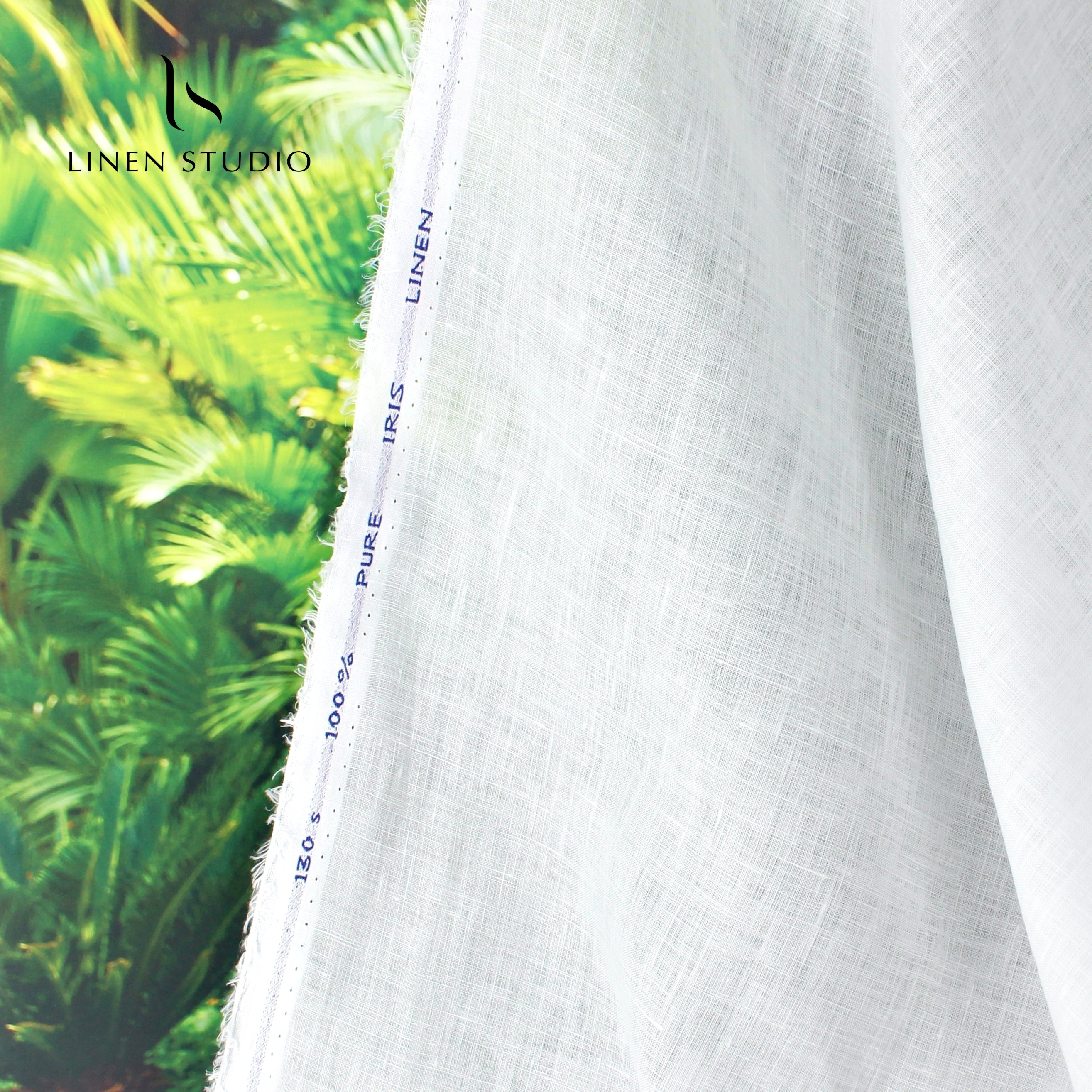 130 Lea White - Pure Linen Fabric – Linen Studio