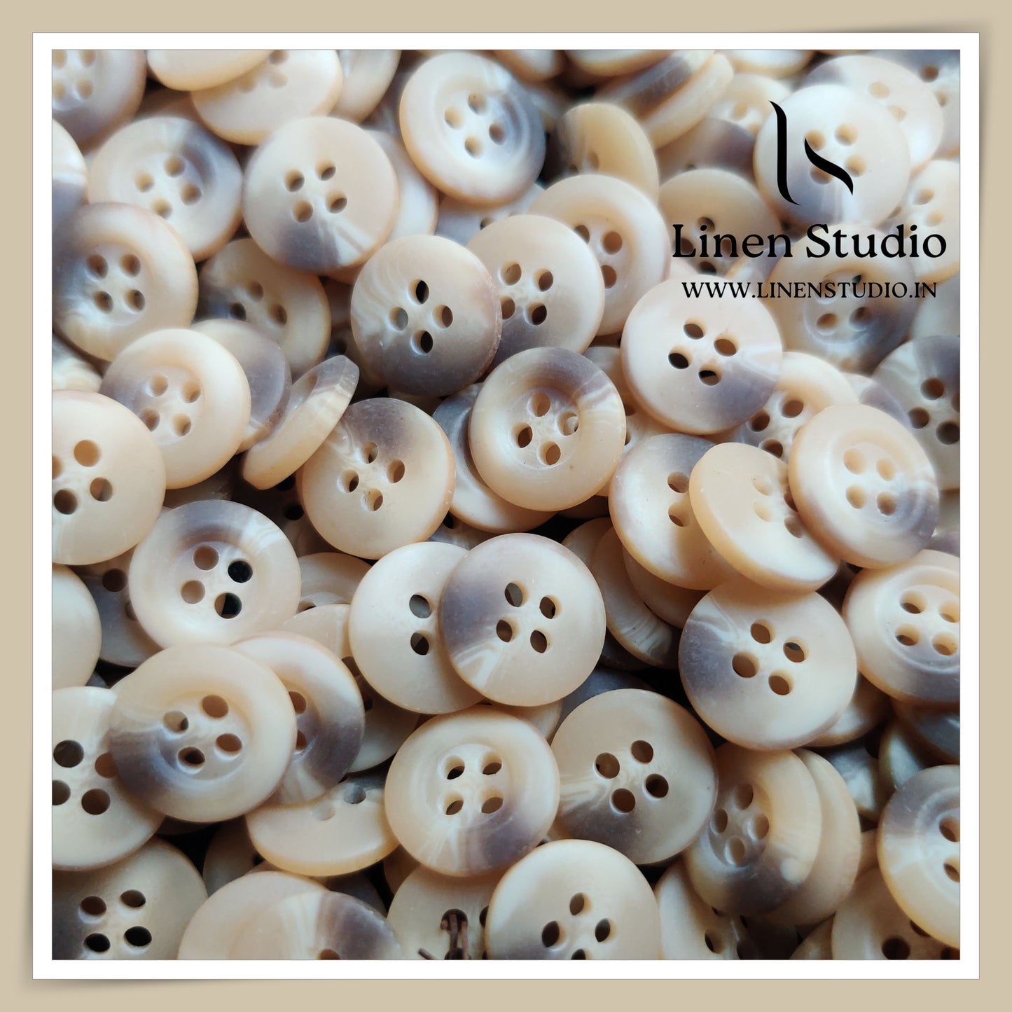 Round Rim 4 Hole Rod Shirt Buttons - 20L - IMG -2