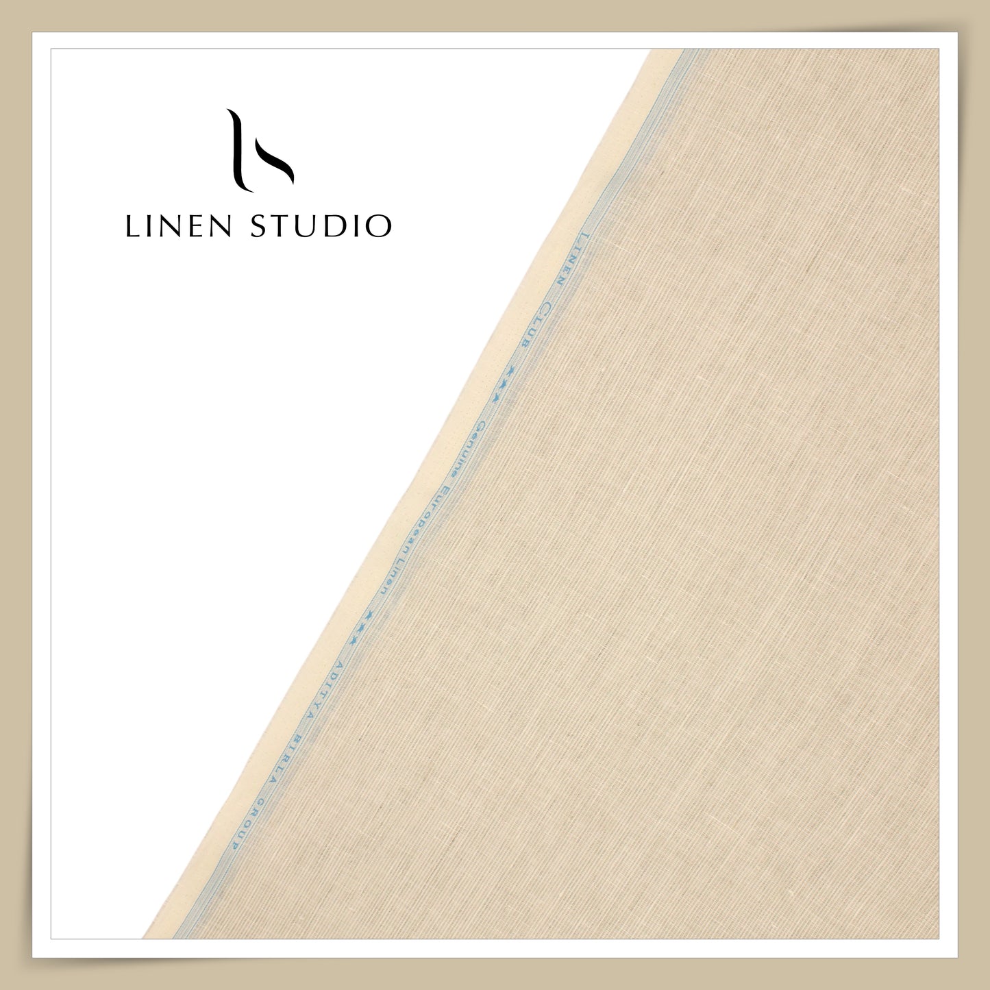 1.20 MTR SHIRTING - 60 LEA PURE LINEN SMALL STRIPES BY LINEN CLUB EB 102 (FLAT RATE)