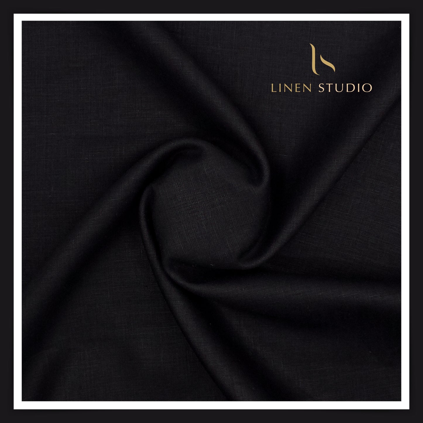 1.00 MTR SUITING END BIT - LINEN BY LINEN VOGUE - JET BLACK (FLAT RATE)