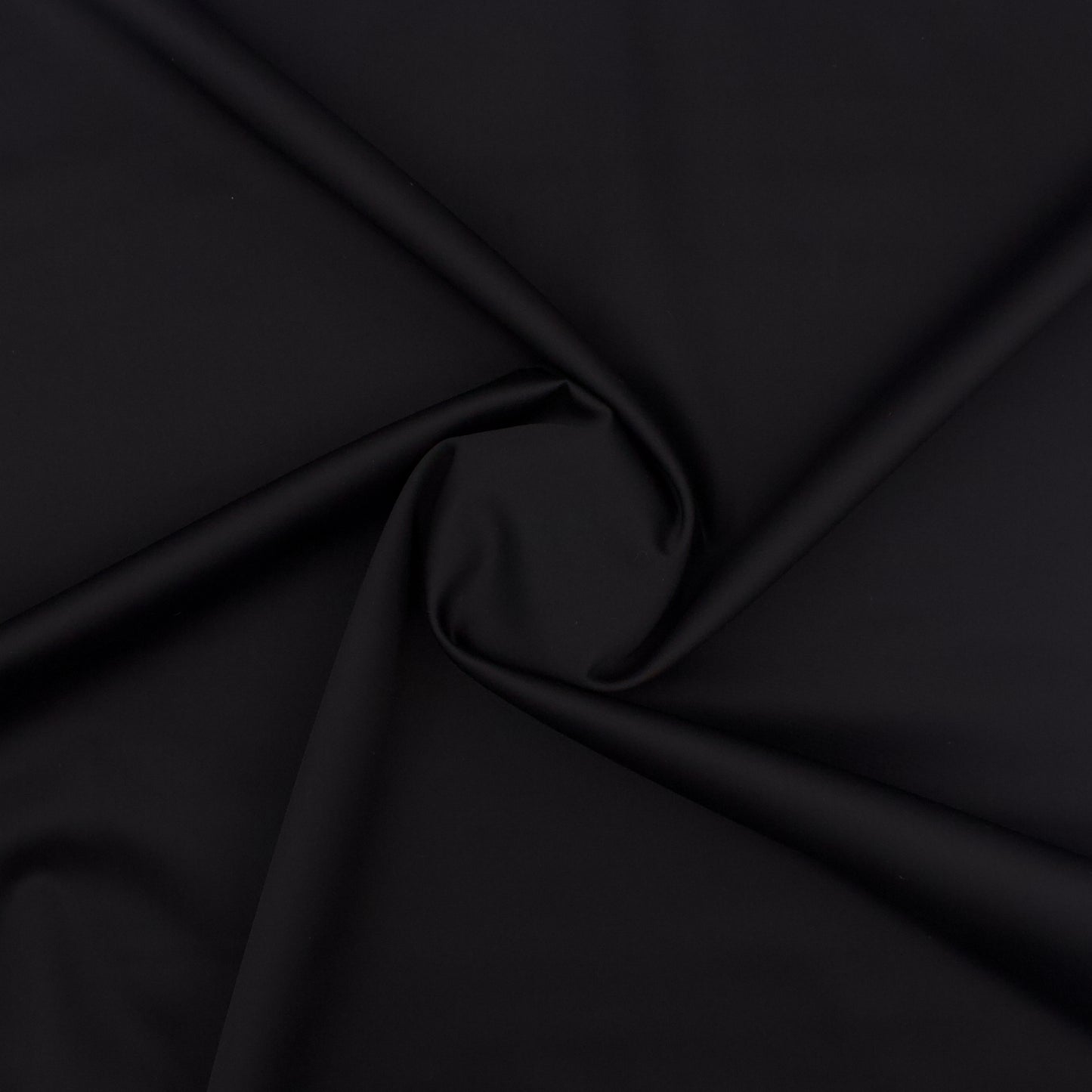 Luthai 100% Luxury Cotton Satin Shirting - Jet Black