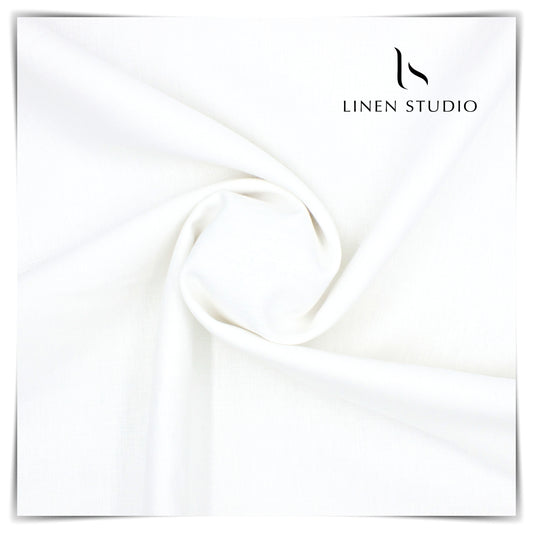 1.10 MTR SUITING - 25 LEA LINEN BY LINEN FIESTA - BRIGHT WHITE (FLAT RATE)