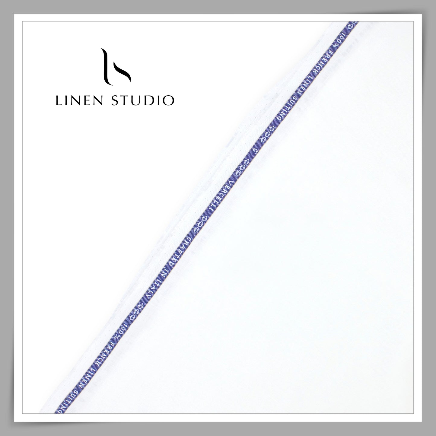 50 CM SUITING - 60 LEA FRENCH LINEN BY VERCELLI WHITE (FLAT RATE)