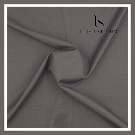 90 CM SUITING - SUPER 120'S WOOL STRETCH BY D&J - STEEL GREY (FLAT RATE)