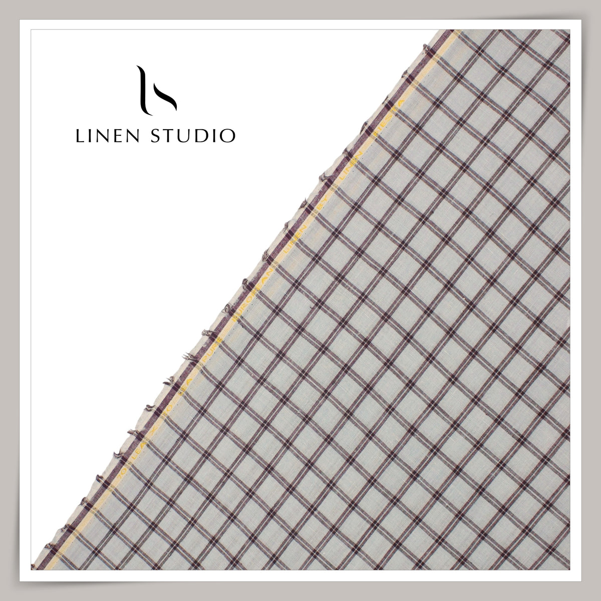 1.20 MTR SHIRTING - 70 LEA PURE LINEN CHECKS BY LINEN FIESTA EB 105 (FLAT RATE)
