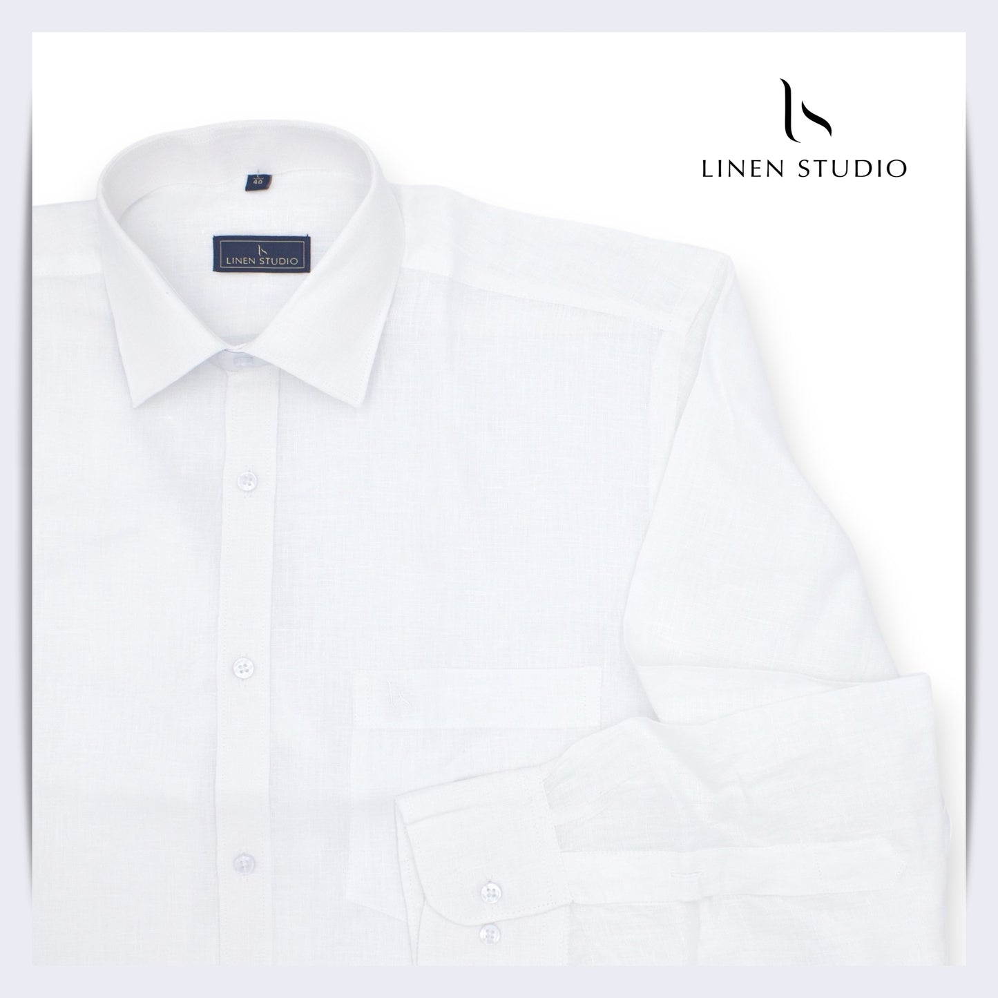 60 Lea White Readymade Pure Linen Shirt - Linen Studio