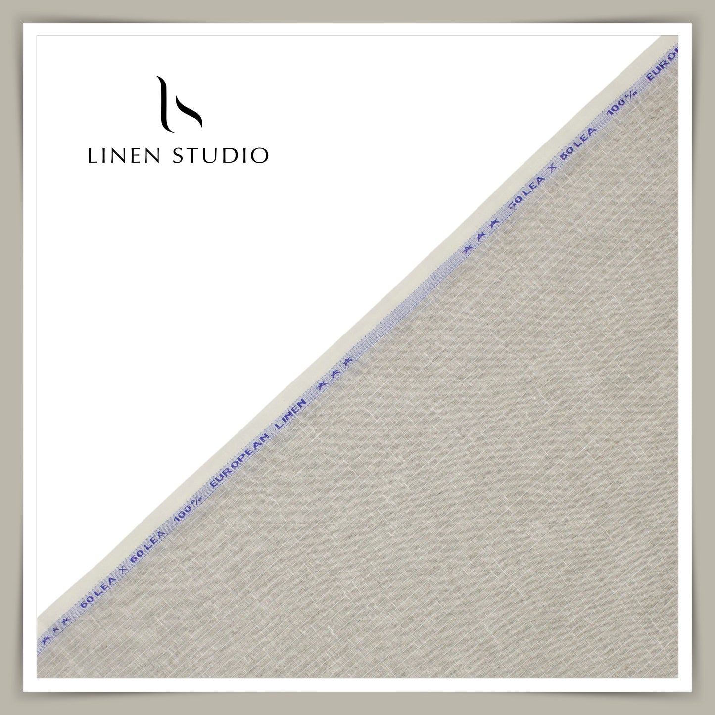 60 Lea European Linen Shirting - Natural Pin Stripes