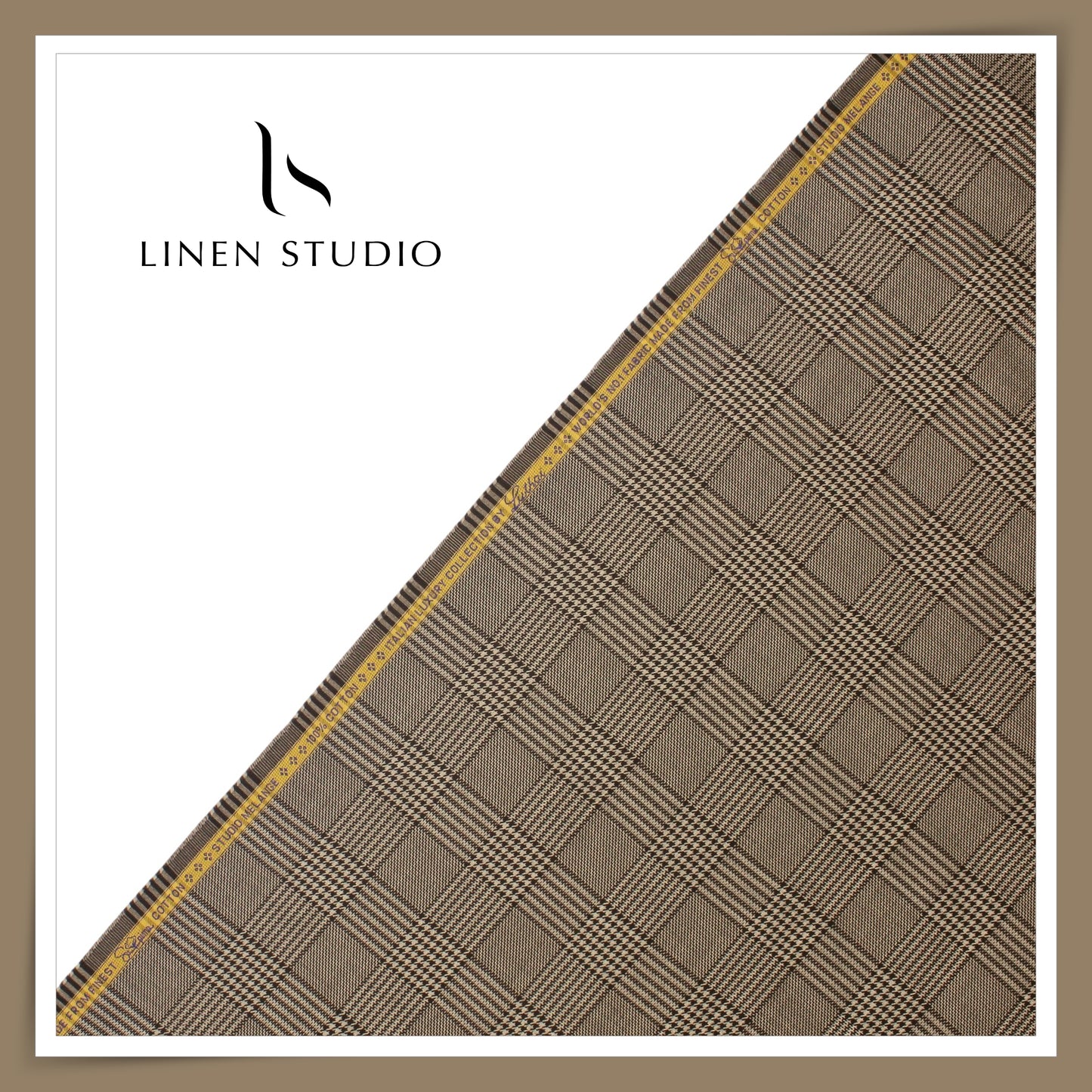 1.30 MTR SHIRTING - 100% SUPIMA COTTON CHECKS BY LUTHAI (FLAT RATE)