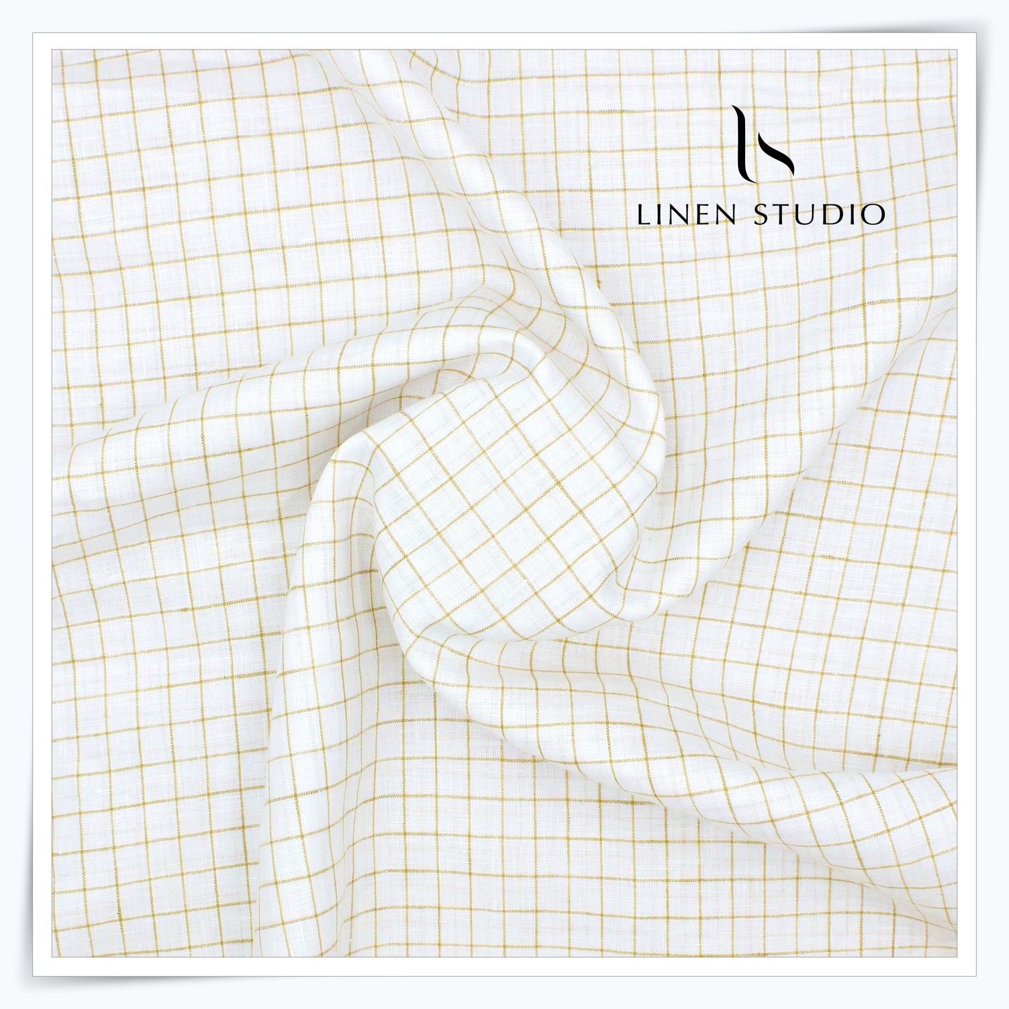 70 Lea European Linen Shirting - White Checks
