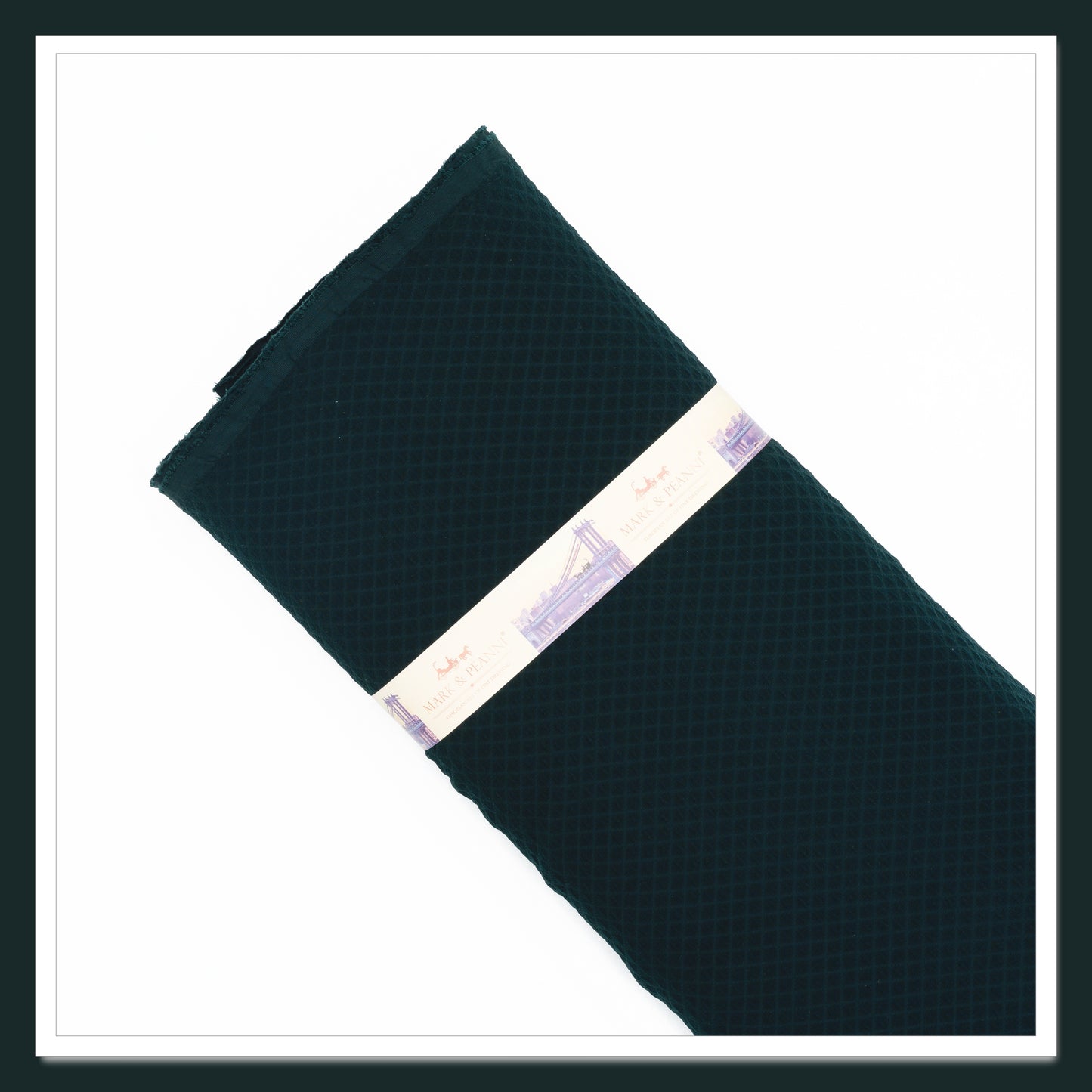 Mark & Peanni Diamond Checks Suiting - Dark Green - Linen Studio