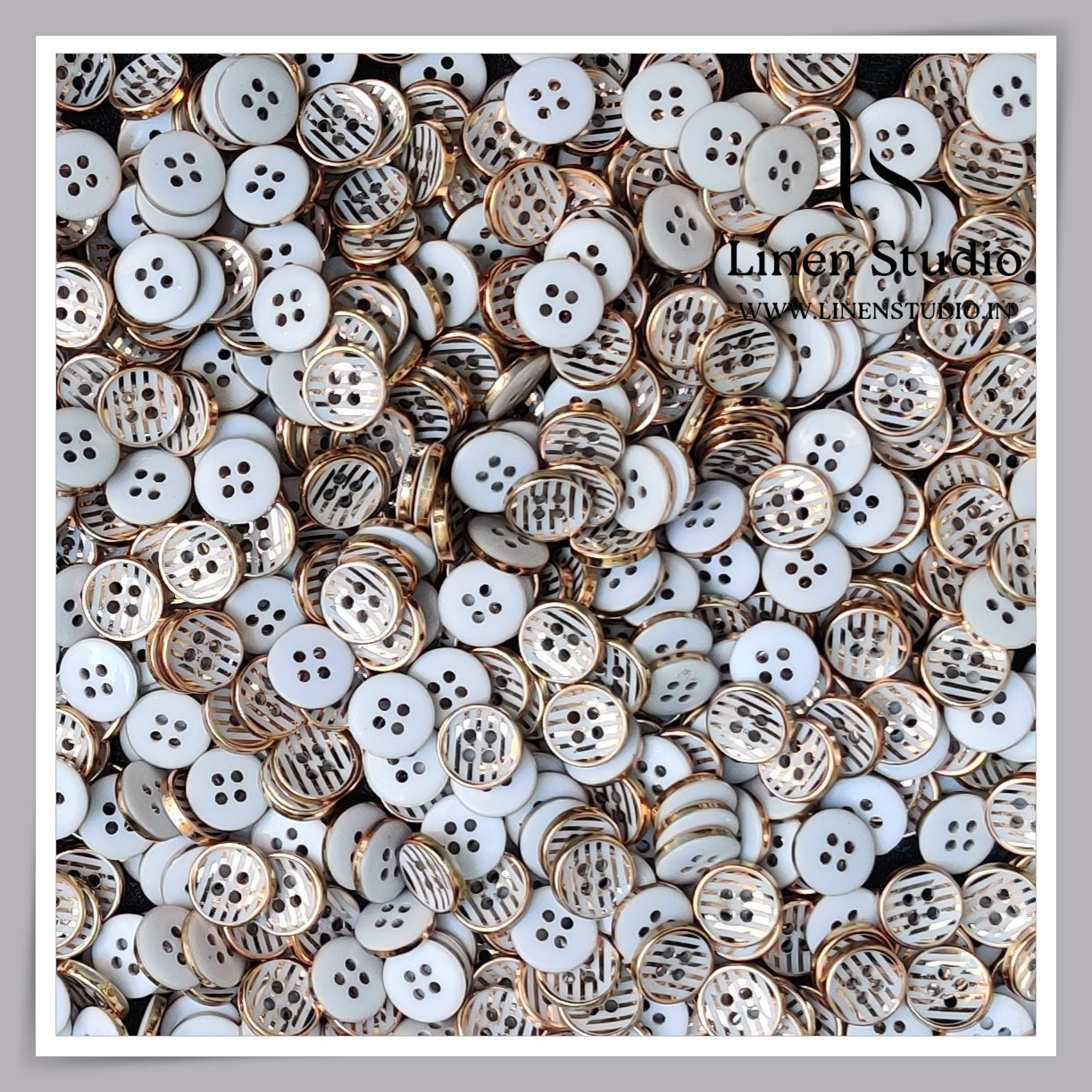 Round Rim 4 Hole Ringed Shirt Buttons - ABS 18L