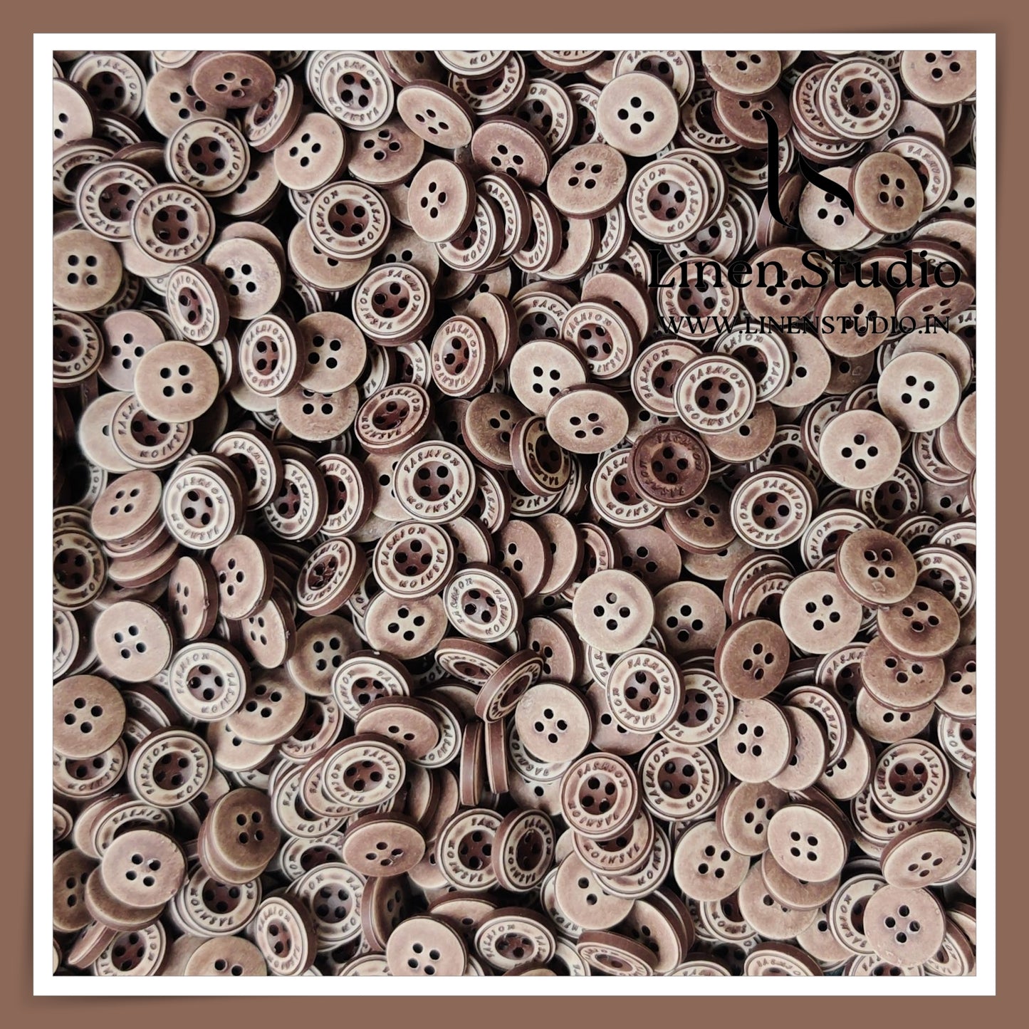 Round Rim 4 Hole Wood Imitation Shirt Buttons - ABS 18L - IMG 4