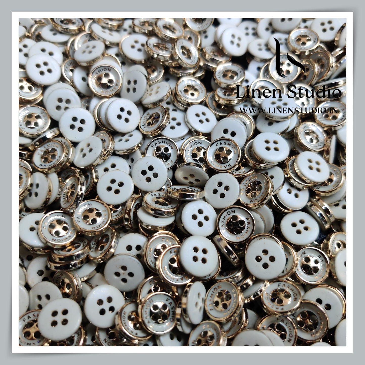 Round Rim 4 Hole Fashion Shirt Buttons - ABS 18L(11)