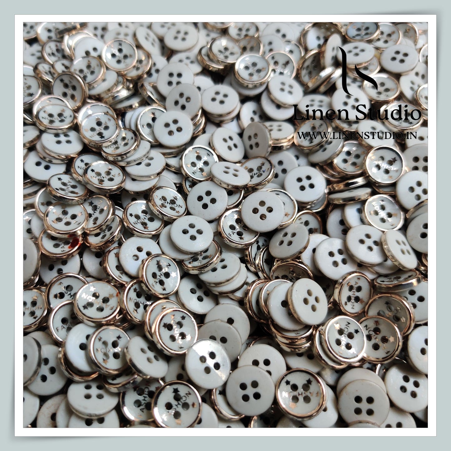 Round Rim 4 Hole Fashion Shirt Buttons - ABS 18L(12)