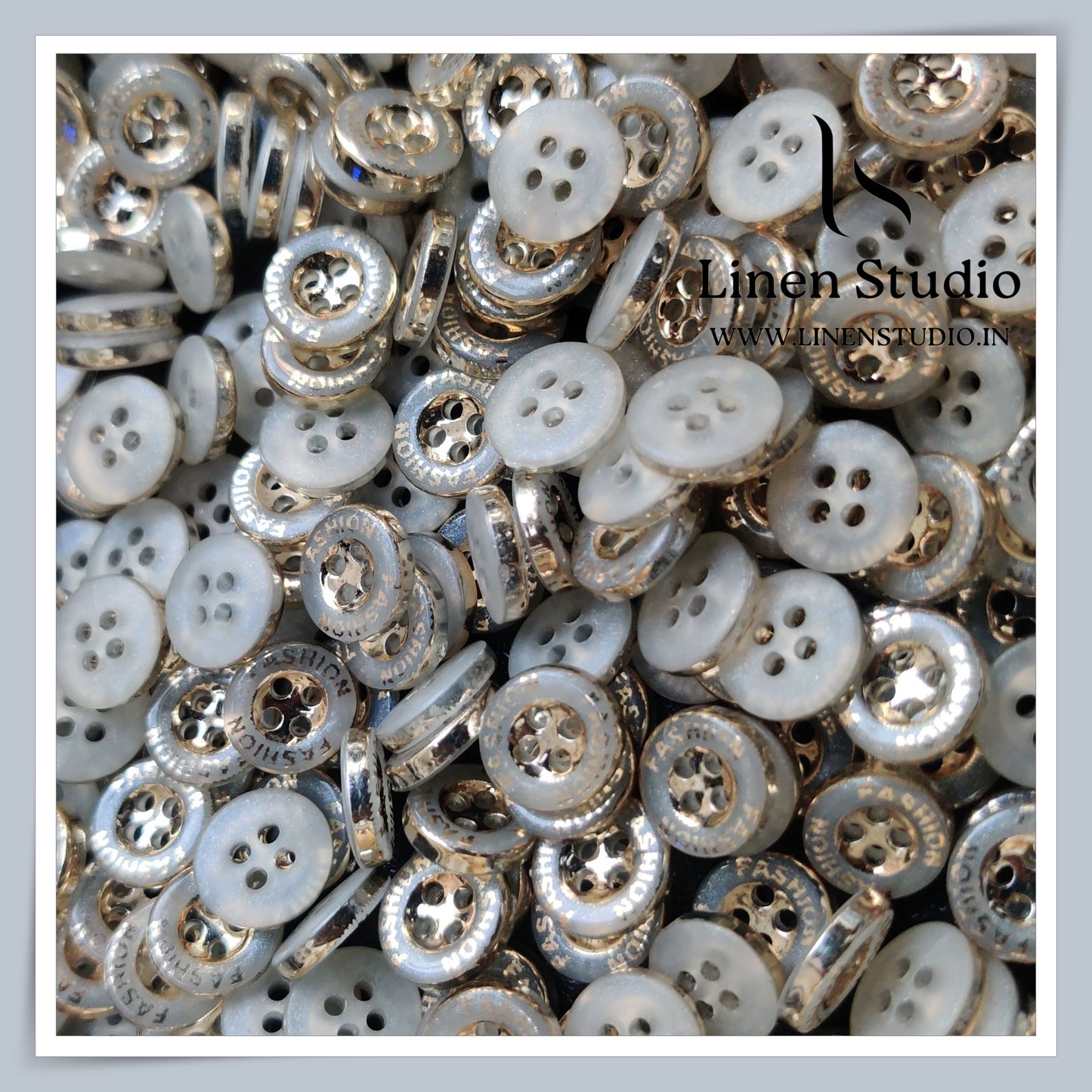Round Rim 4 Hole Fashion Shirt Buttons - ABS 18L(14)