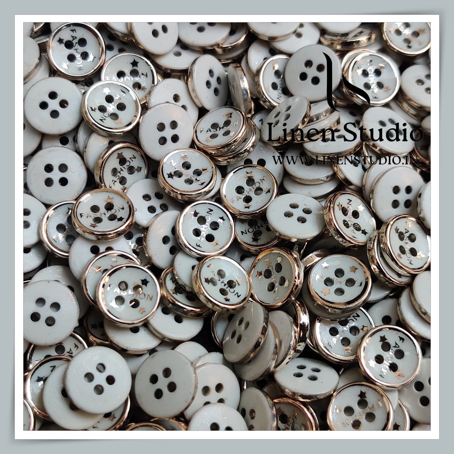 Round Rim 4 Hole Fashion Shirt Buttons - ABS 18L(16)
