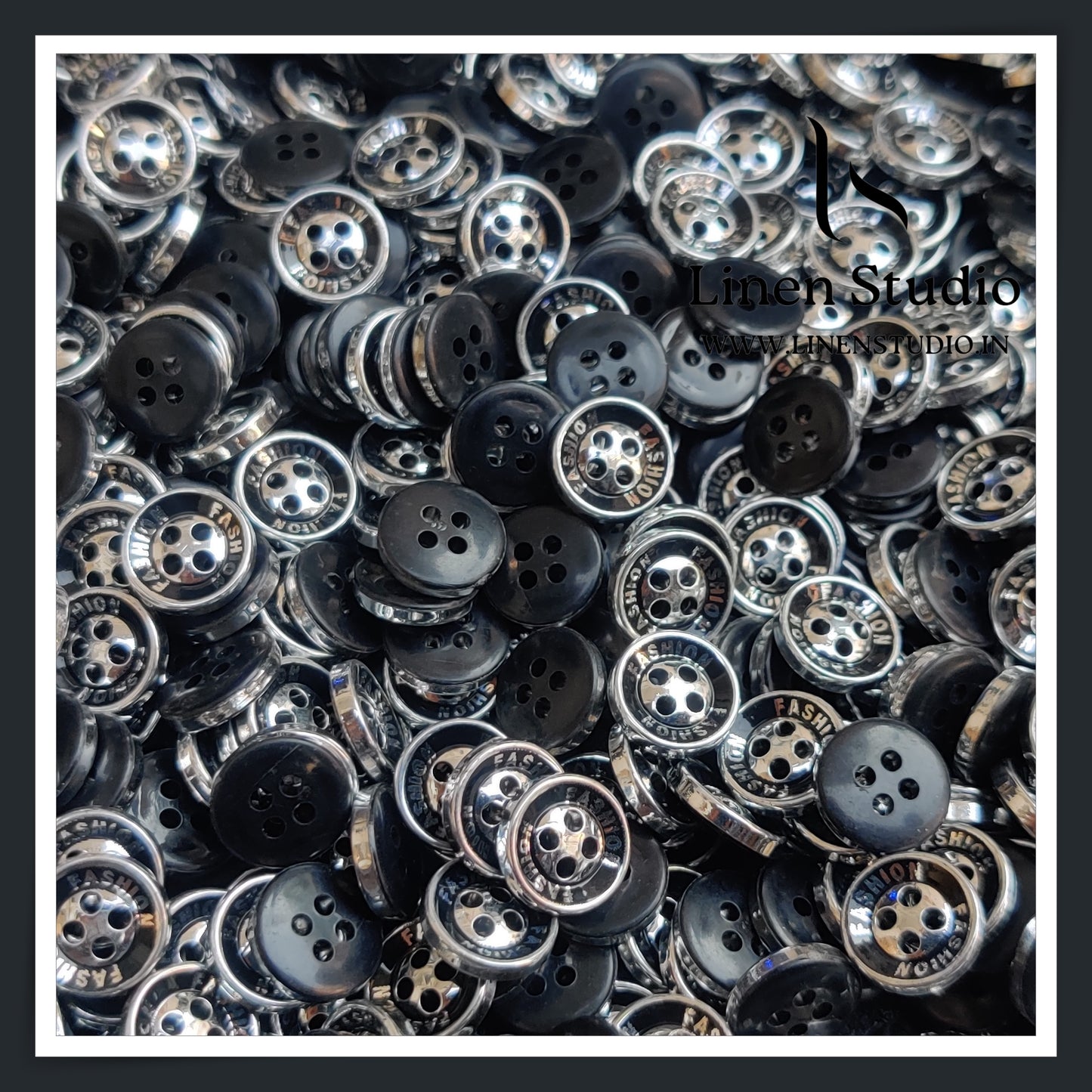 Round Rim 4 Hole Fashion Shirt Buttons - ABS 18L(17)