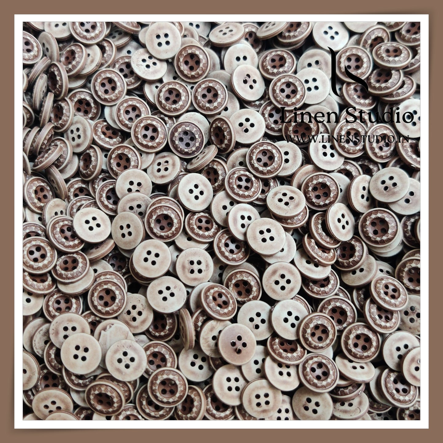 Round Rim 4 Hole Wood Imitation Shirt Buttons - ABS 18L(1) - IMG 5