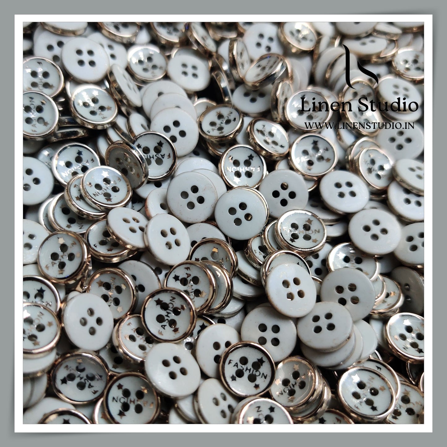 Round Rim 4 Hole Fashion Shirt Buttons - ABS 18L(2)