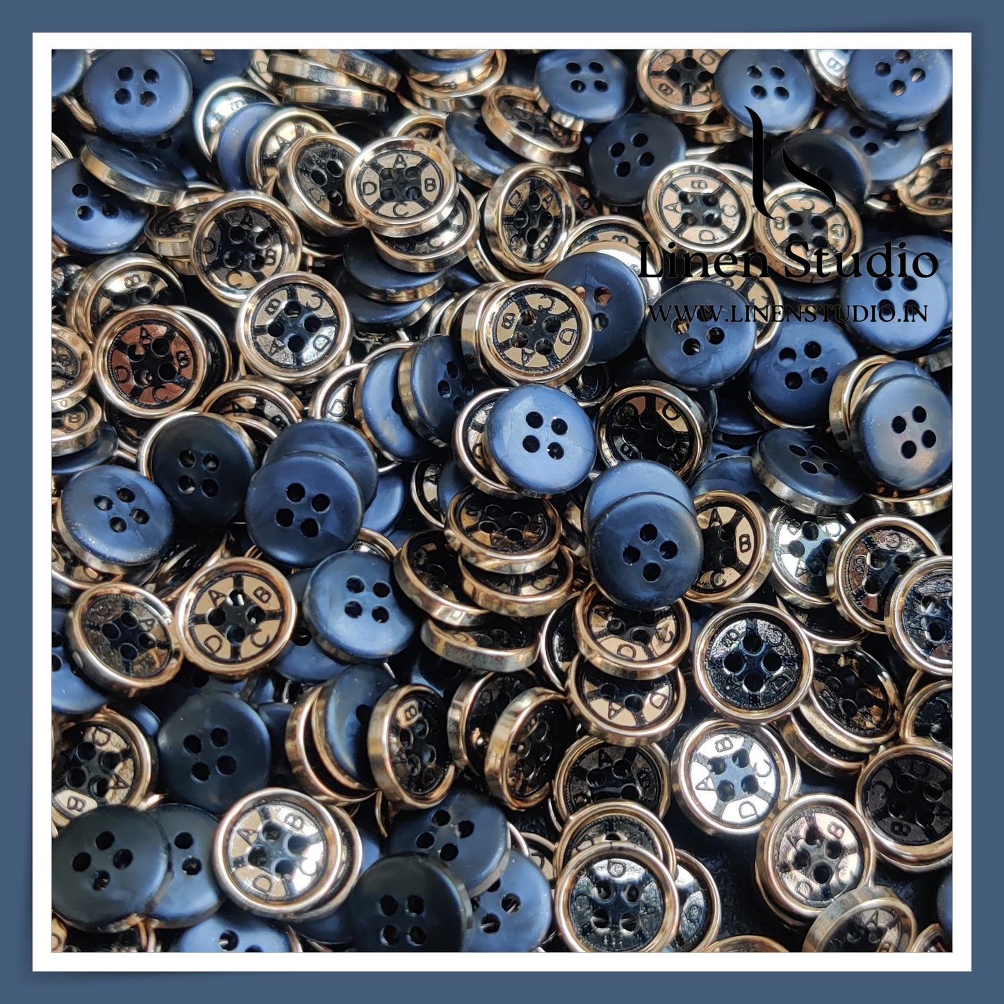 Round Rim 4 Hole Fashion Shirt Buttons - ABS 18L(20)