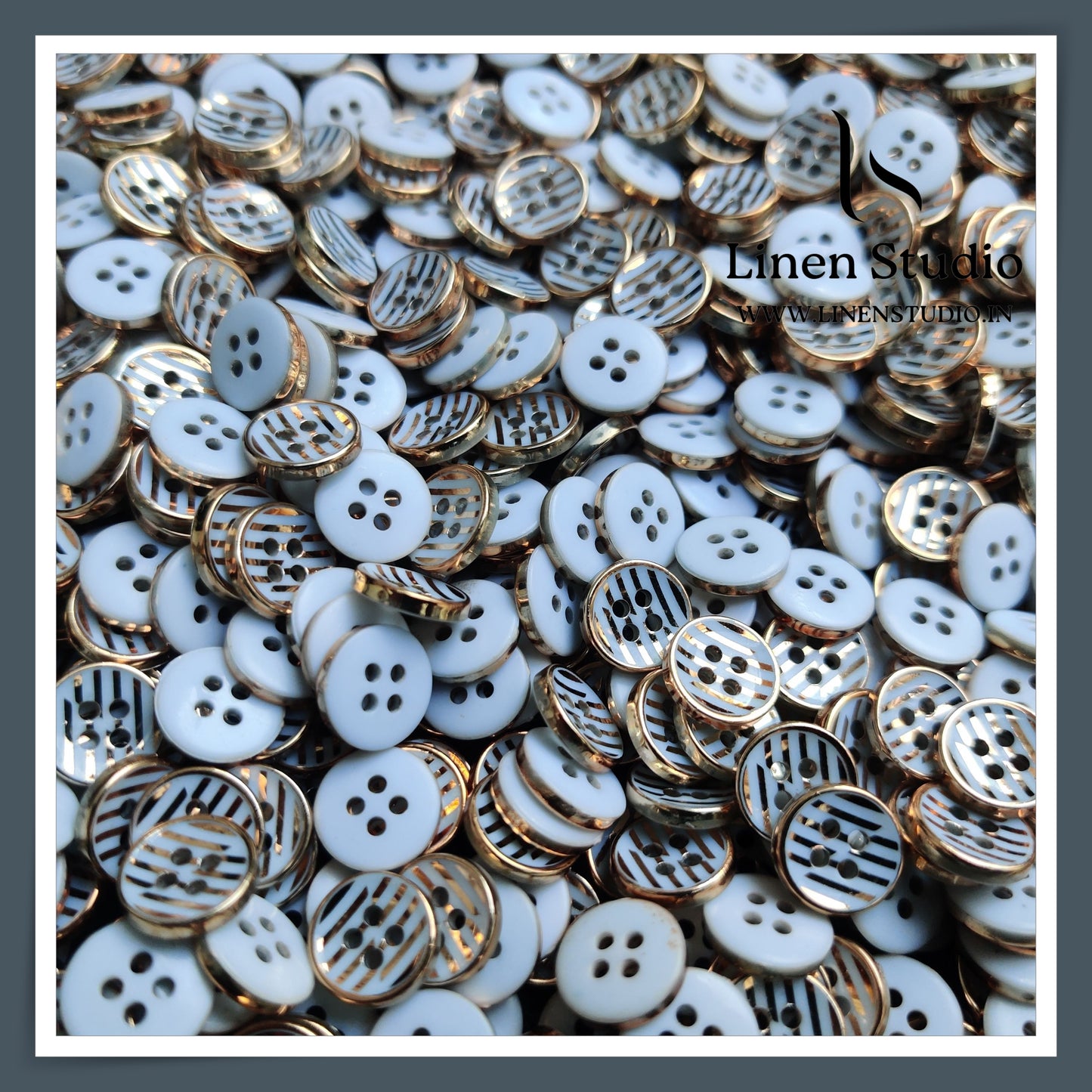 Round Rim 4 Hole Fashion Shirt Buttons - ABS 18L(3)