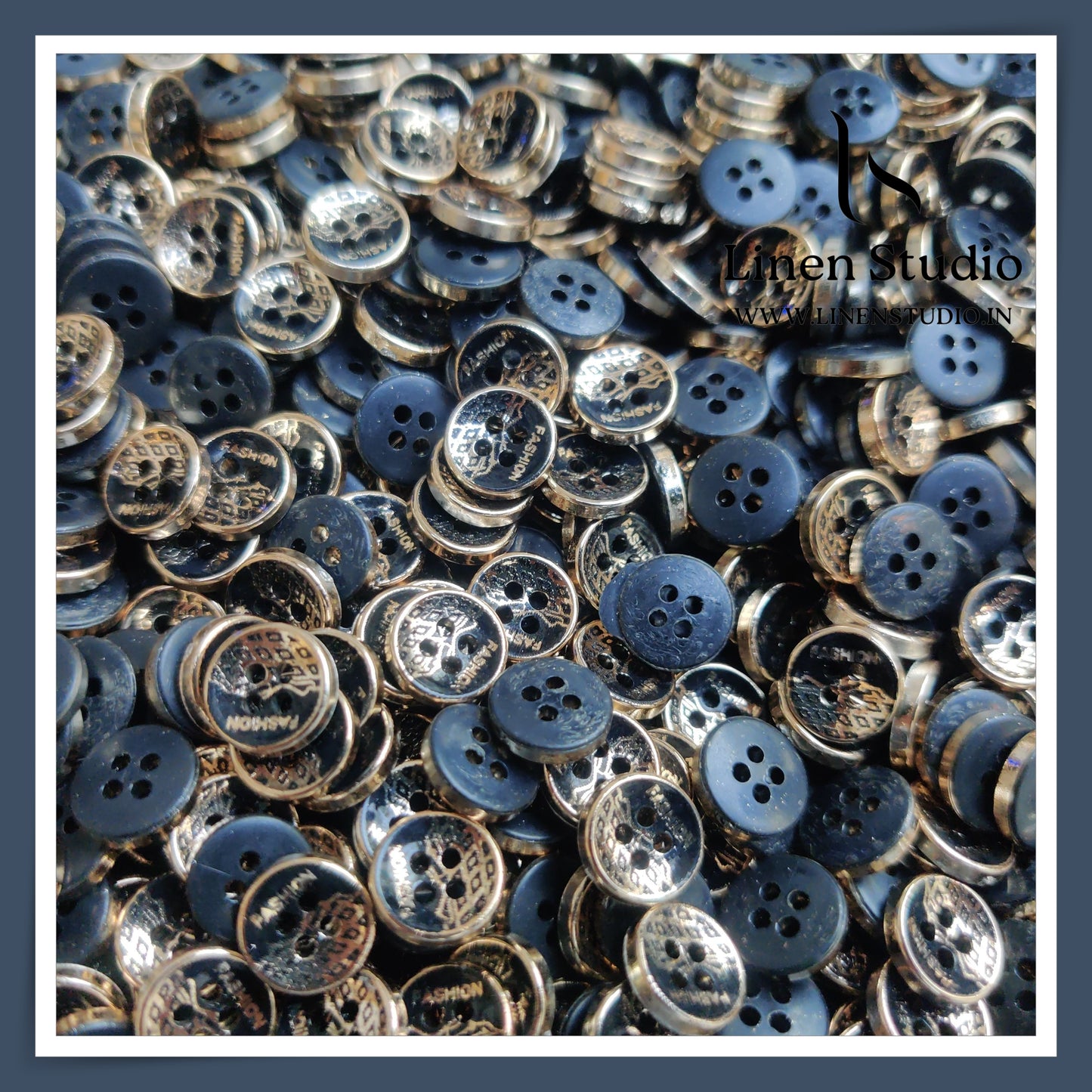 Round Rim 4 Hole Fashion Shirt Buttons - ABS 18L(4)