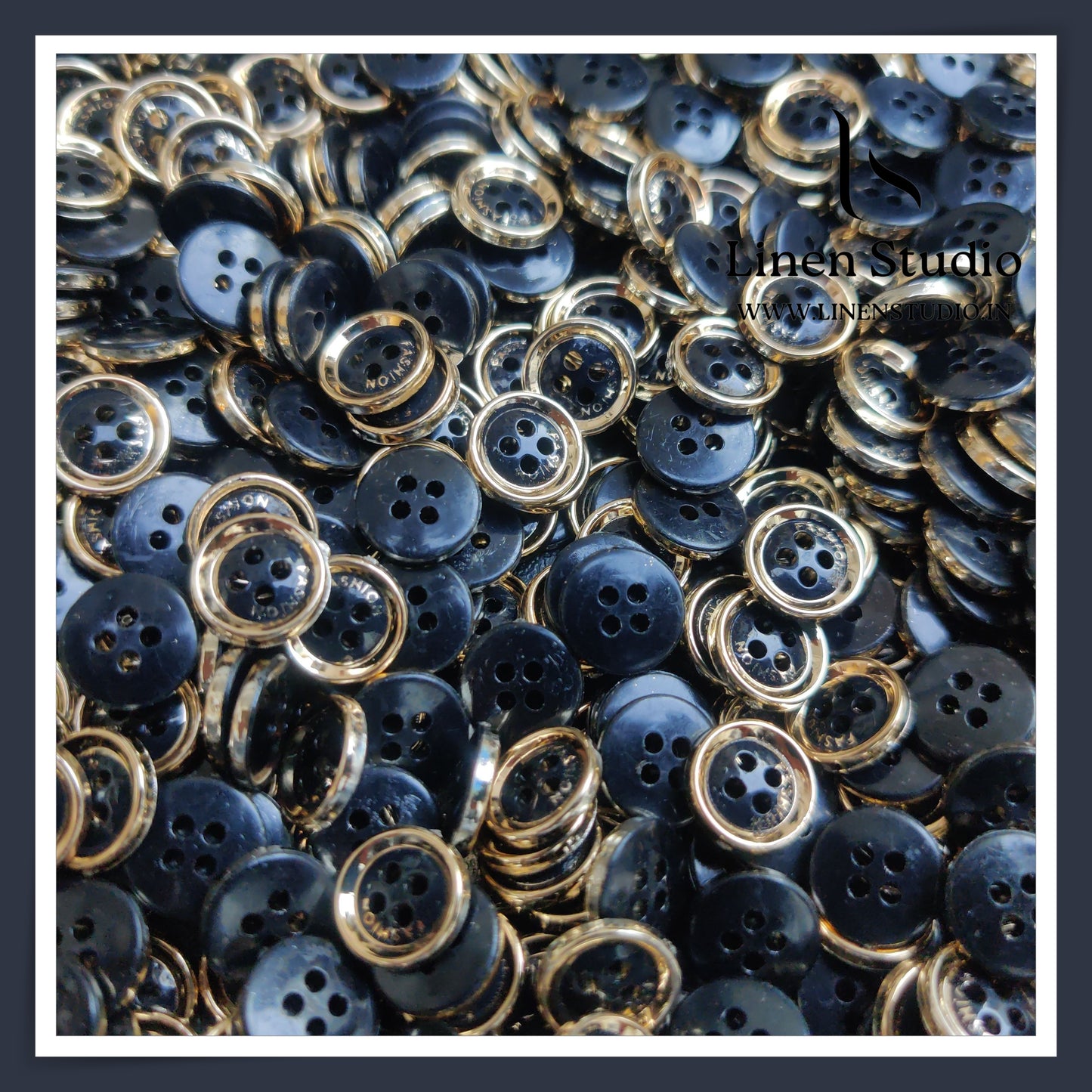 Round Rim 4 Hole Fashion Shirt Buttons - ABS 18L(5)