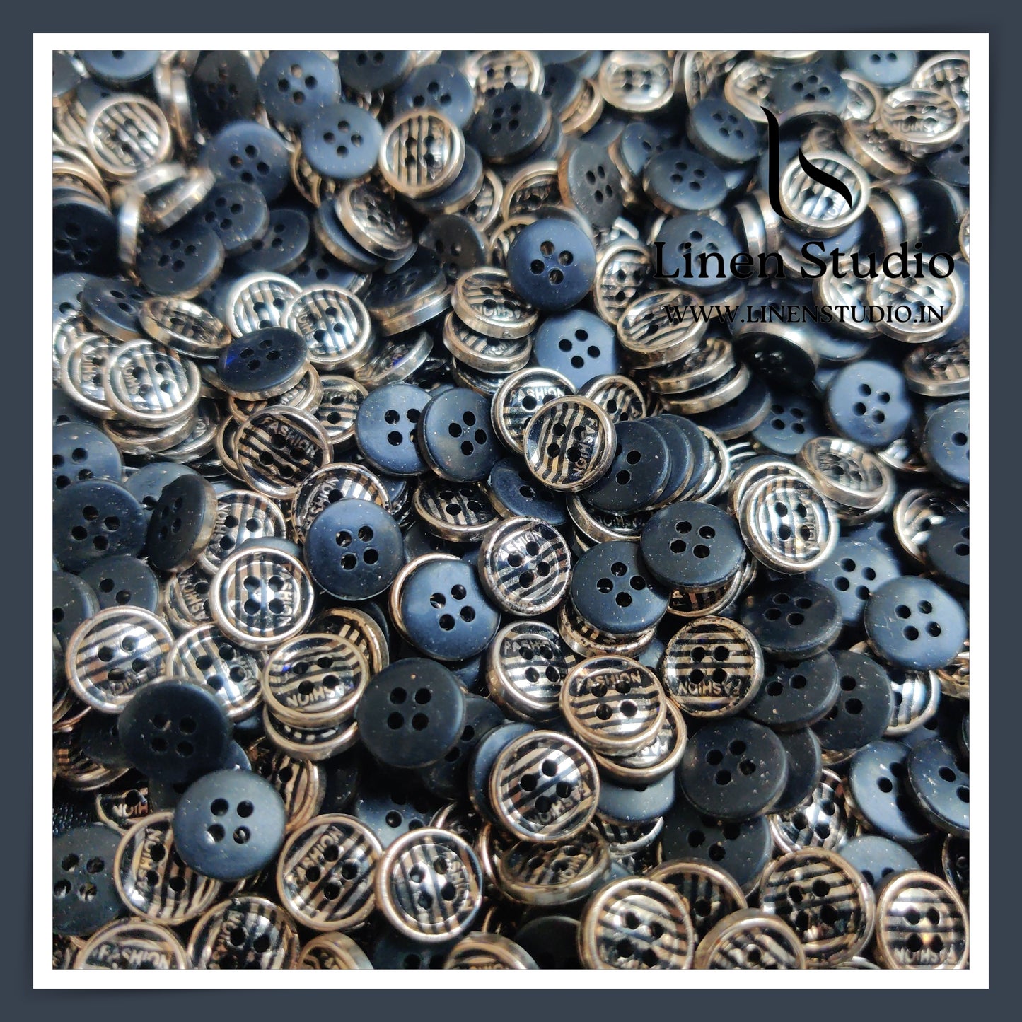 Round Rim 4 Hole Fashion Shirt Buttons - ABS 18L(7)
