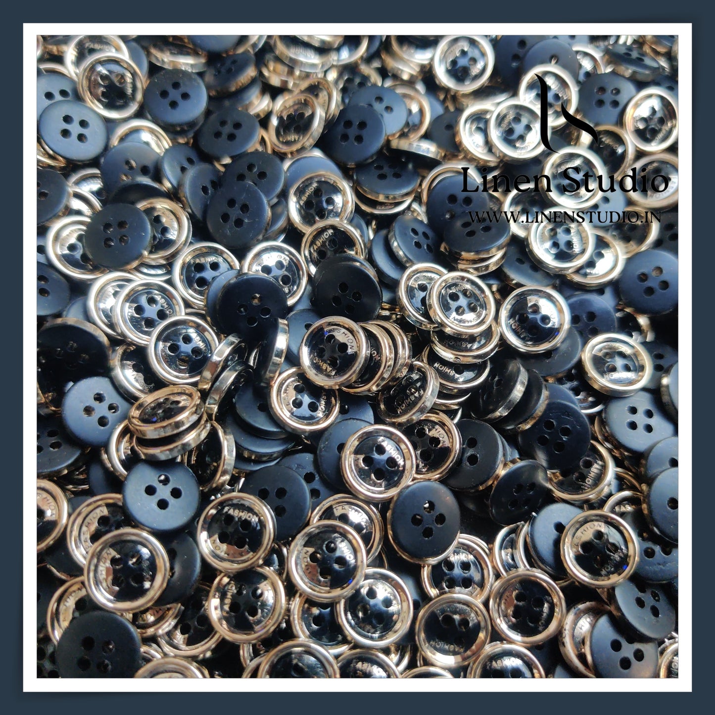 Round Rim 4 Hole Fashion Shirt Buttons - ABS 18L(8)