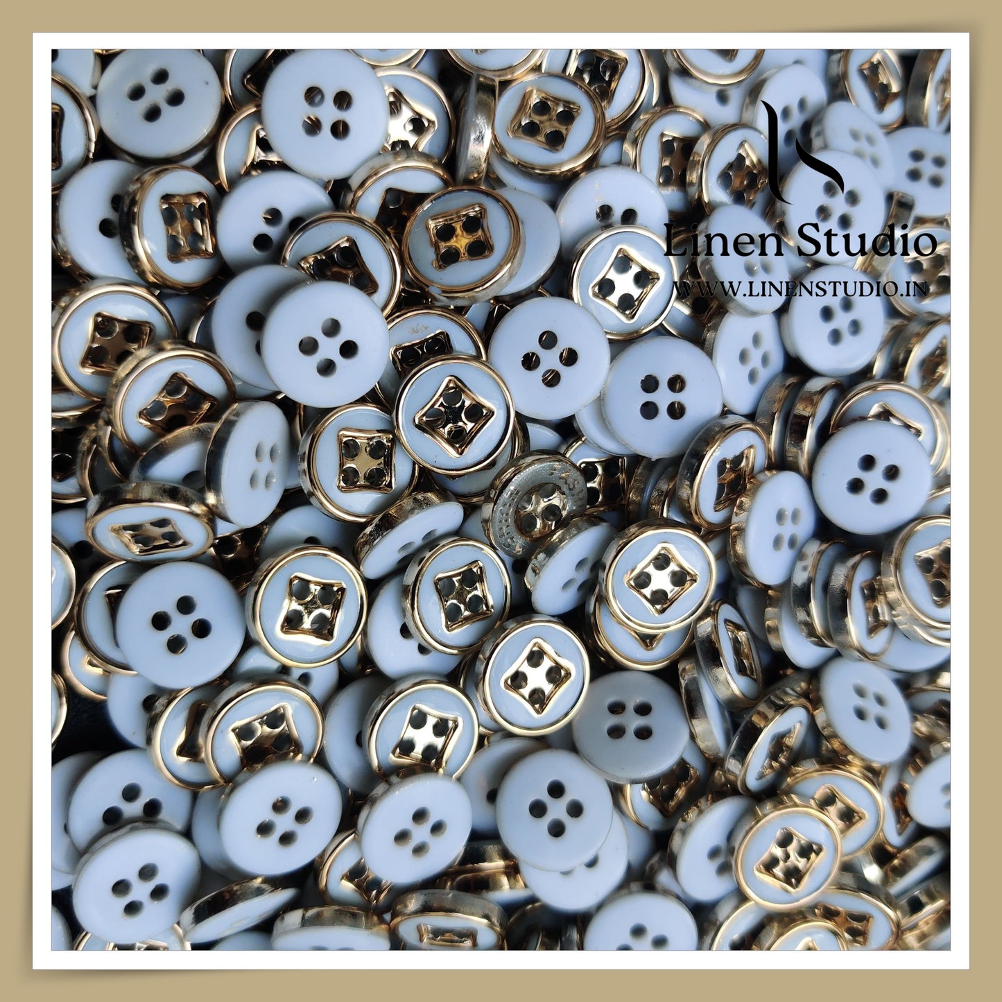 Round Rim 4 Hole Fashion Shirt Buttons - ABS 18L