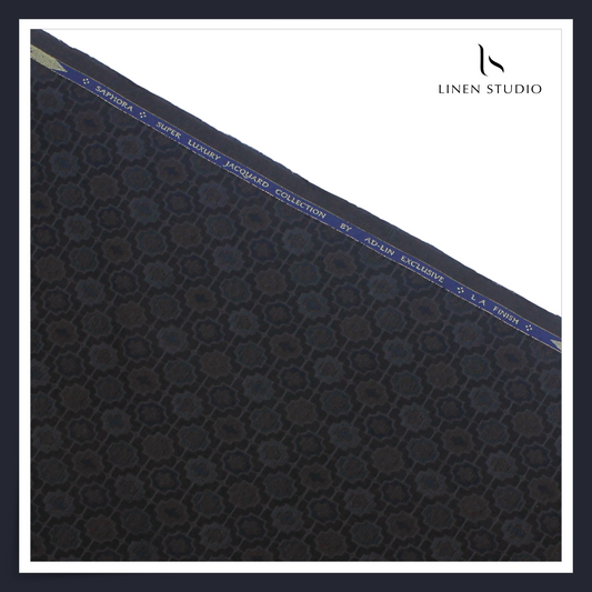REVERSIBLE Premium Giza Cotton LA Finished Jacquard Shirting - 01 (NEW) (Zoom In)