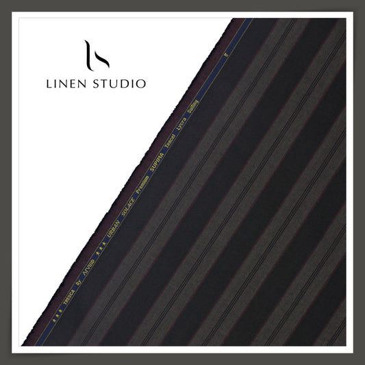 Arvind Tresca Premium Striped Suiting - 01 ( 70% SALE)