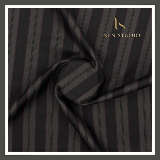 Arvind Tresca Premium Striped Suiting - 01 ( 70% SALE)