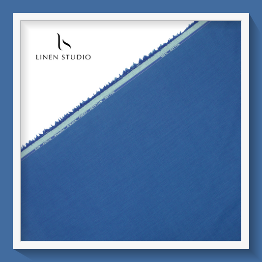 Ashima 60's count Plain Weave - Peacock Blue - Linen Studio