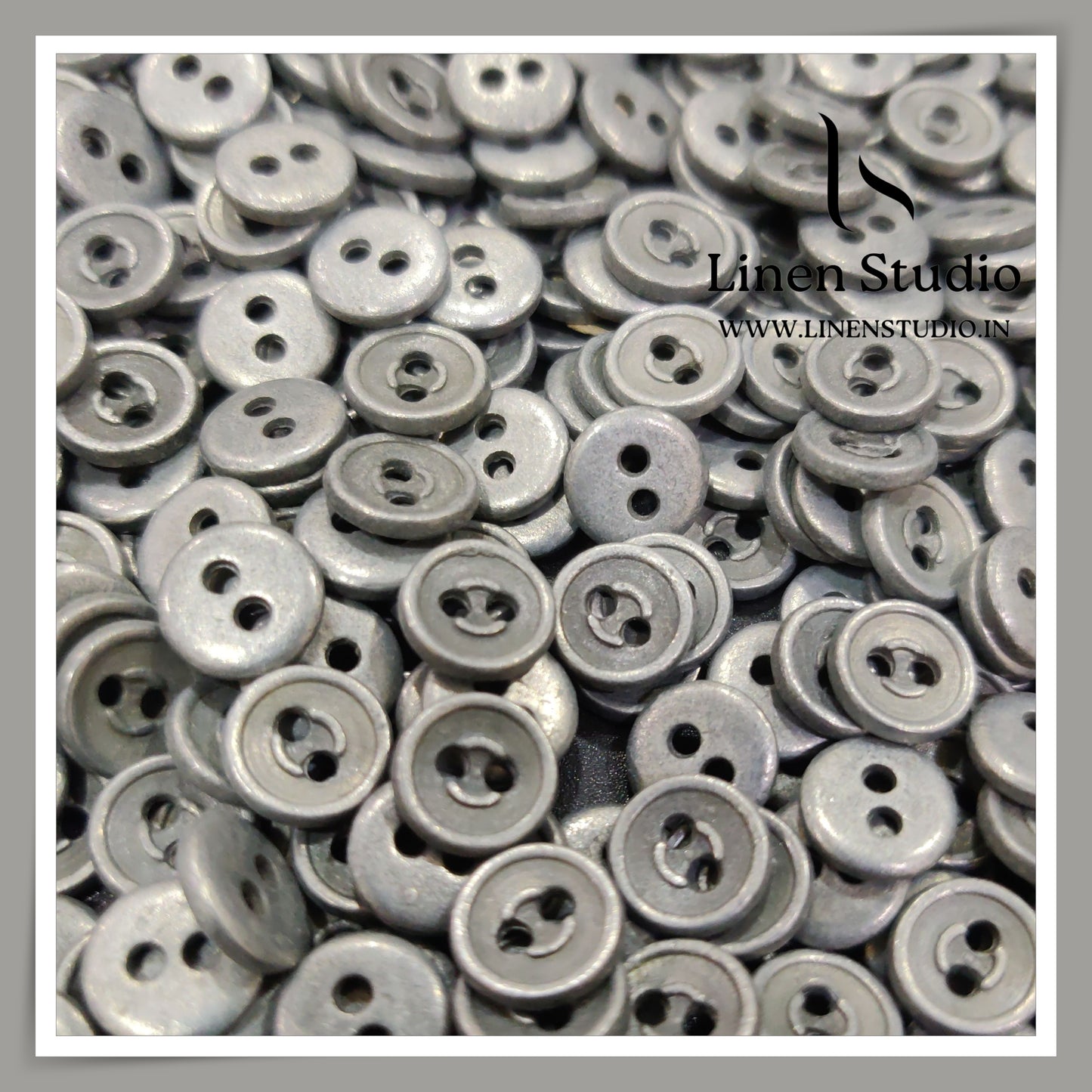 Round Rim 2 Hole Metal Shirt Buttons - Aluminium 16L 4g