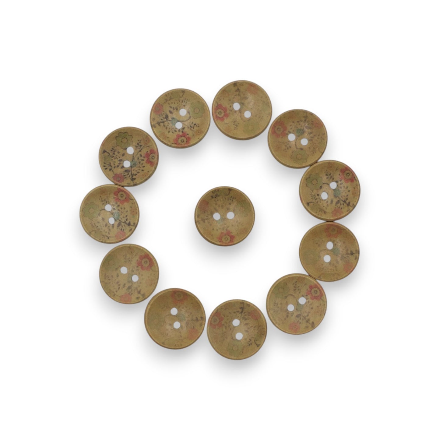 Fancy 2 Hole Floral Printed Shirt Buttons in Big Size 20MM