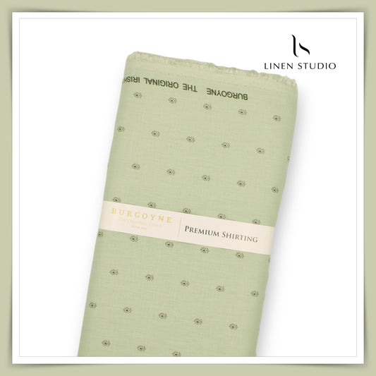 Burgoyne 60 Lea Twill Premium Linen Digital Print - Pastel Green