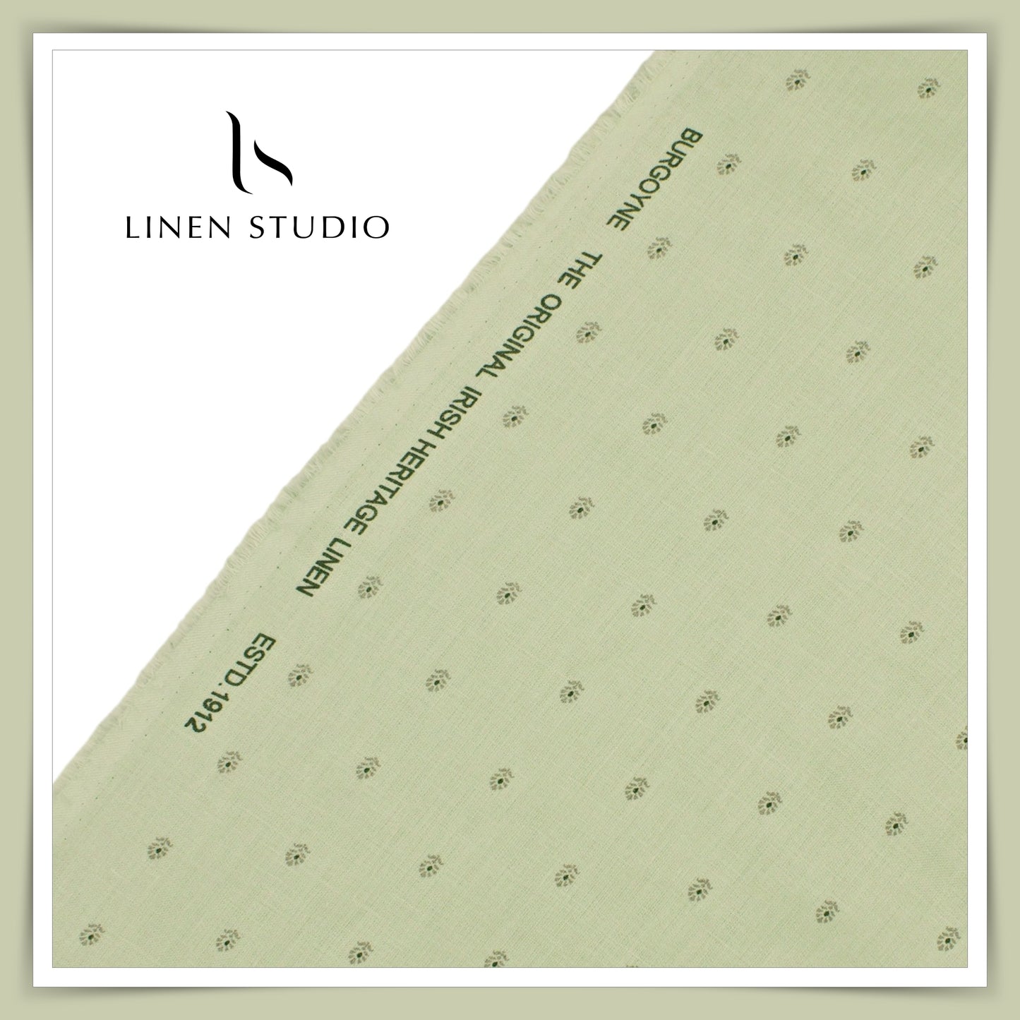 Burgoyne 60 Lea Twill Premium Linen Digital Print - Pastel Green