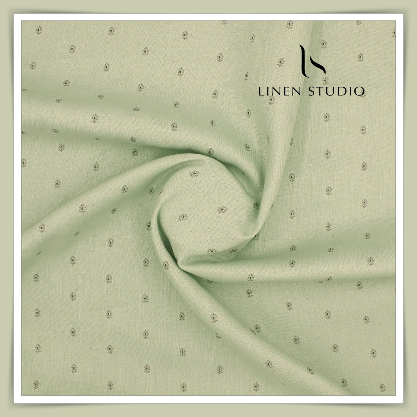 Burgoyne 60 Lea Twill Premium Linen Digital Print - Pastel Green