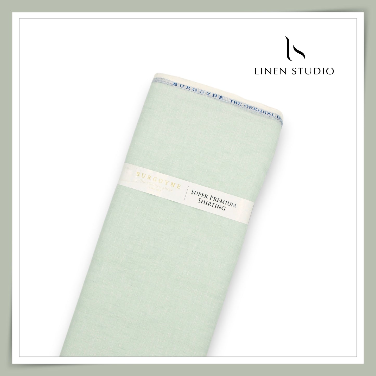 Burgoyne Exclusive 100 Lea Linen Premium Shirting - Pastel Green (NEW)